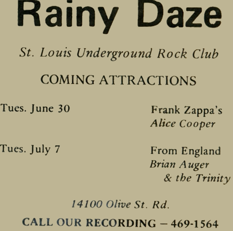 30/06/1970Rainy Daze Club, St. Louis, MO (questionable)